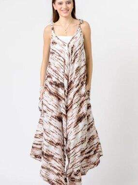 273. Brown Tye-dye Jumpsuit